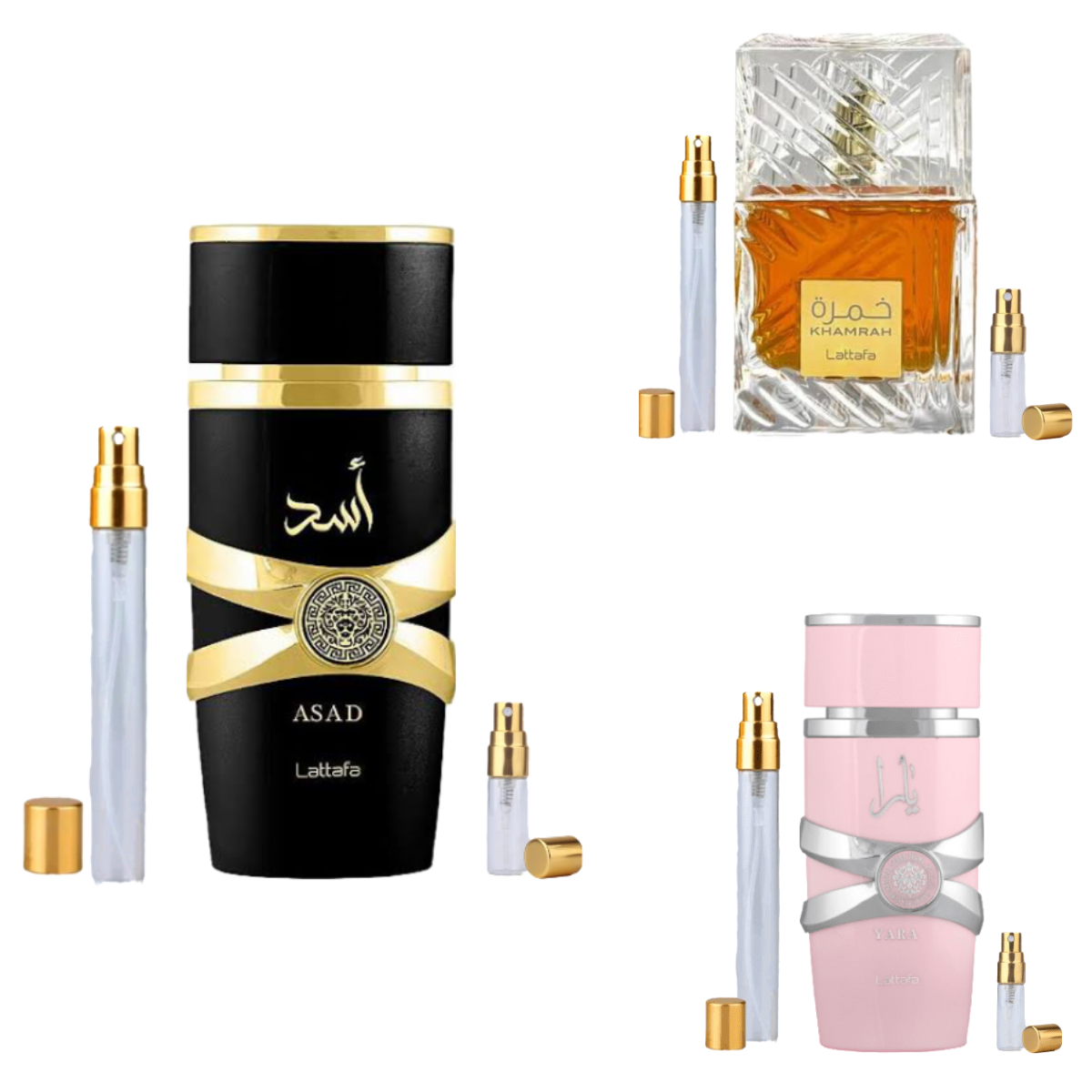 Kit Viralizados do TikTok: Os 3 Perfumes Árabes Mais Famosos da Internet (Yara, Khamrah, Asad) - Rihla Perfumaria 