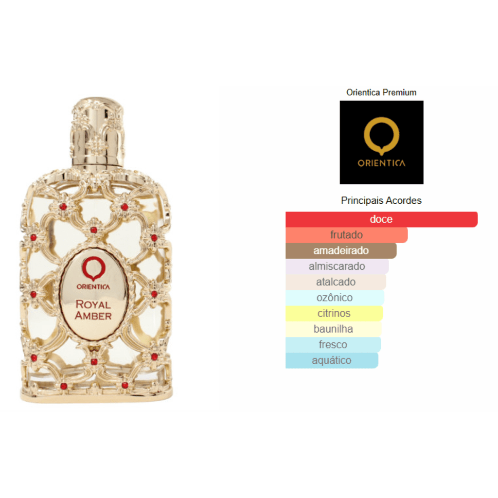 Decant Perfume Árabe Feminino Royal Amber - Orientica - Decant de 5ml ou 10ml - Rihla Perfumaria